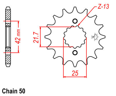 TX500 Sprocket Front (13T)