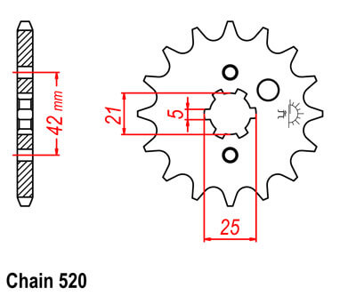 RZ350W Sprocket Front (15T)