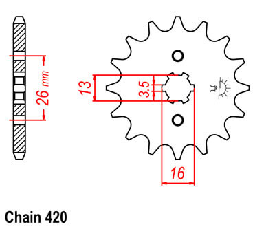 YZ80 Sprocket Front (14T) 1974-1977