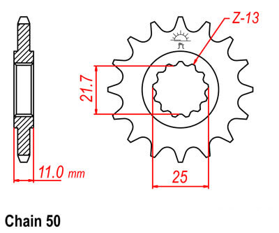 FZ700 Sprocket Front (16T) Std