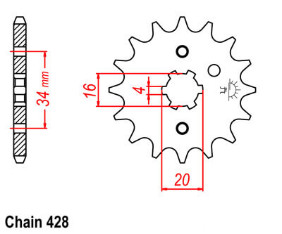 RD200 1979 Sprocket Front (12T) (C/W)