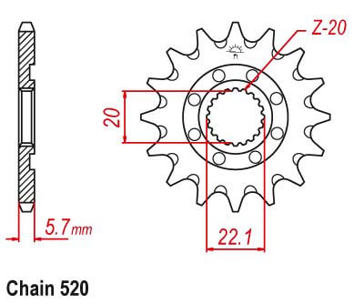 YZ250F Sprocket Front (13T) Std 2001-2020