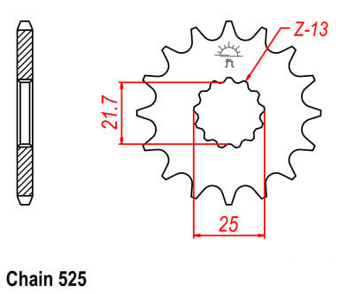 TDM850 Sprocket Front (16T) Std 1991-1995 & 1999-2001