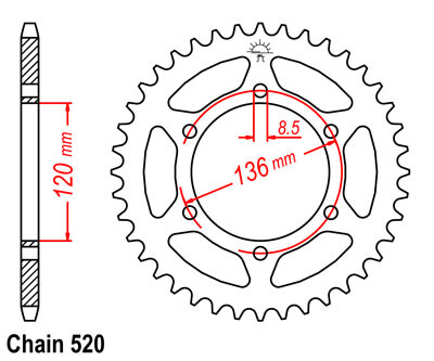 RZ350W Sprocket Rear (45T)