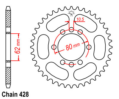 SR125SE Sprocket Rear (49T) Std