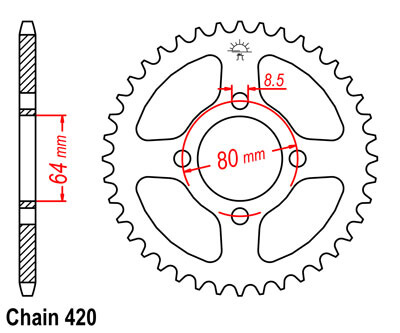 YB100 Sprocket Rear (48T)