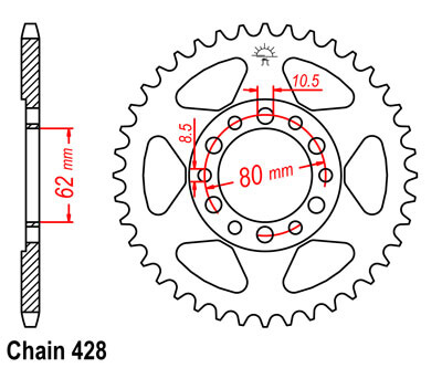 YZ80 Sprocket Rear (51T) Std 1980