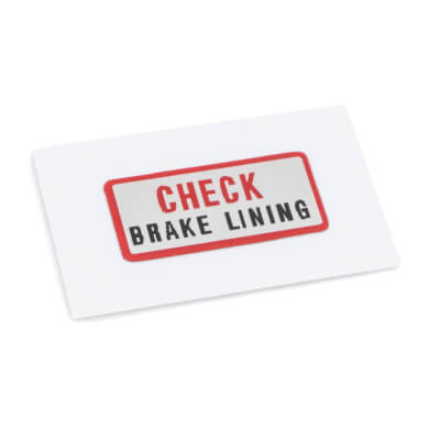SR125SE Brake Plate Warning Decal