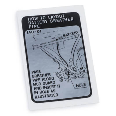 RD400C Battery Breather Pipe Decal