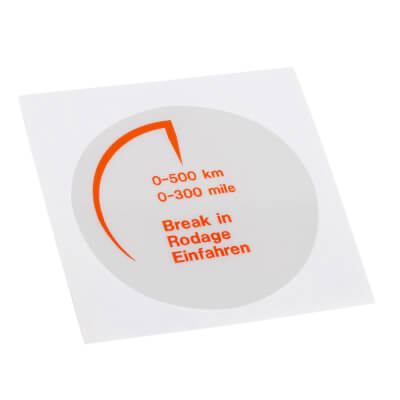 RD250LC Tachometer Break-in Caution Decal