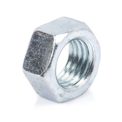 M10 x 1.25mm - BZP Plain Nut (14mm Hex)