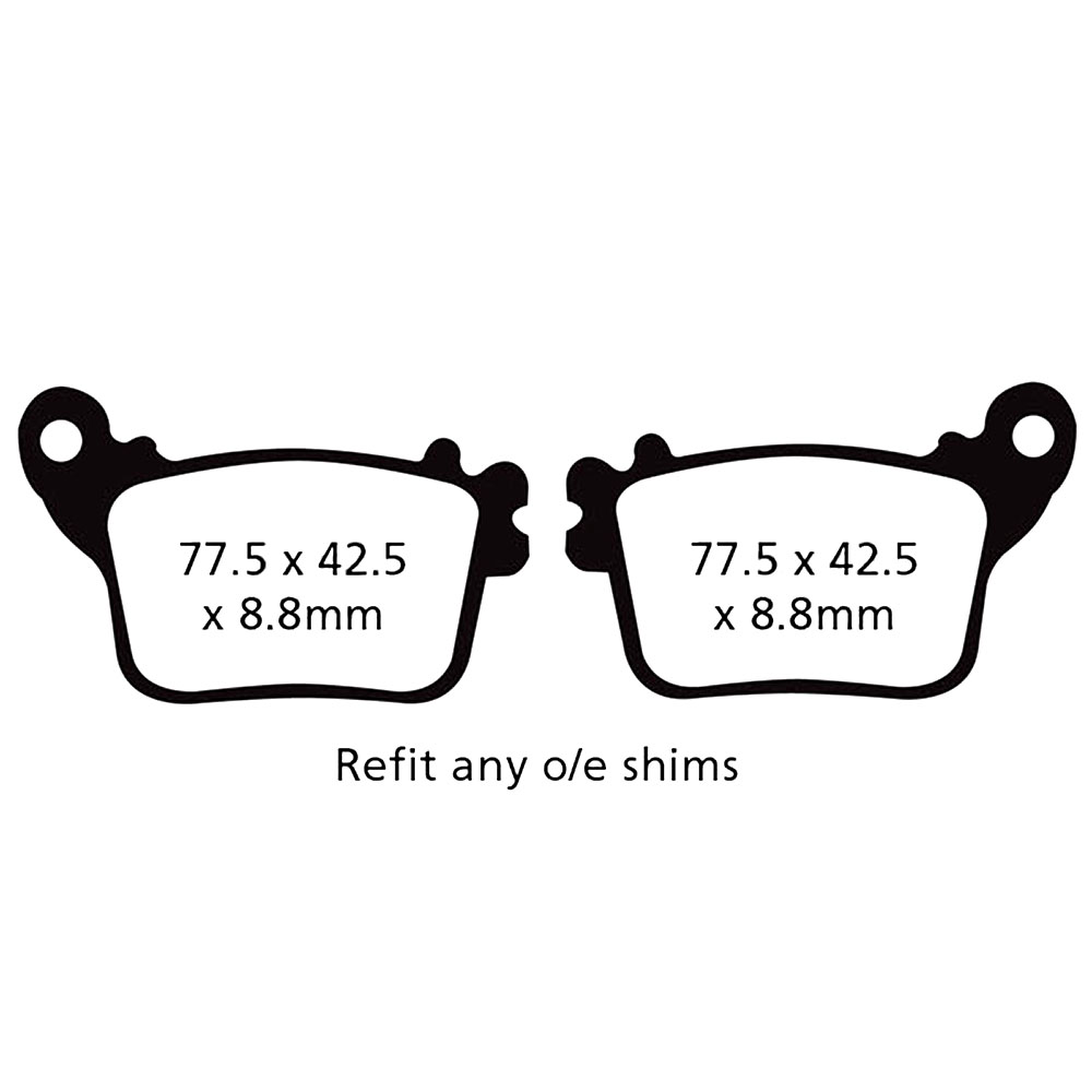 YZF R6 Brake Pads Rear EBC HH Sintered 2017-2018