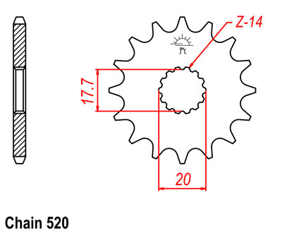YZ125 Sprocket Front (14T) 1987-2004