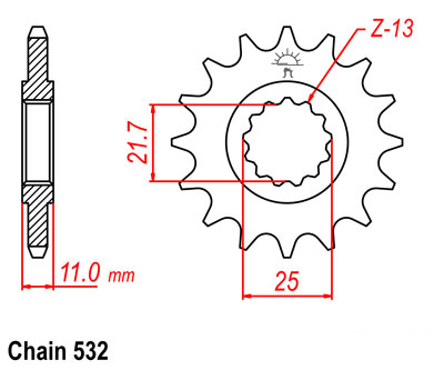 YZF750R Sprocket Front (17T)