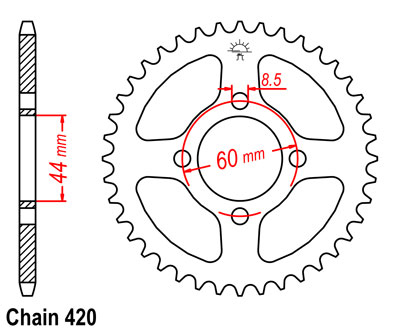 FS1SE Sprocket Rear (39T) Std