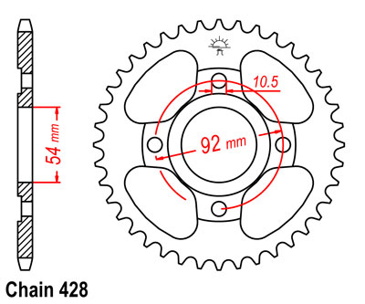 RD125LC MK2 Sprocket Rear (45T) Std