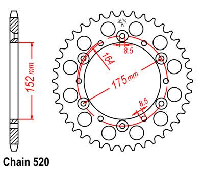 YZ490 Sprocket Rear (44T)