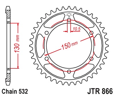 YZF750R Sprocket Rear (43T) Std