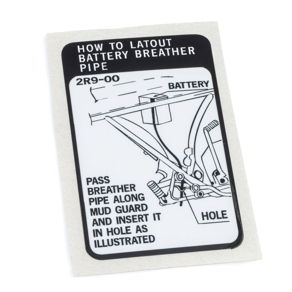 RD400F 1979 Battery Breather Pipe Decal