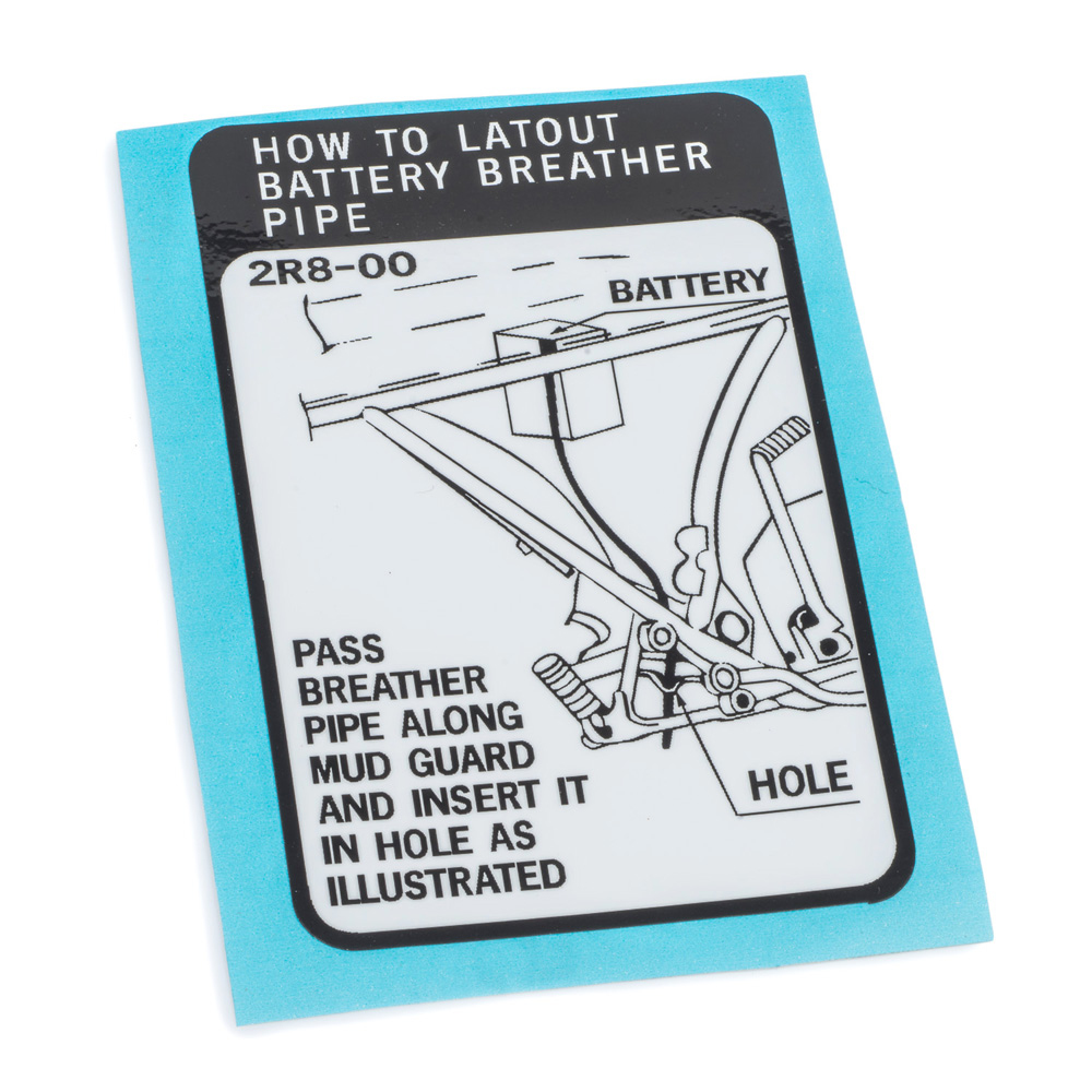 RD250F 1979 Battery Breather Pipe Decal