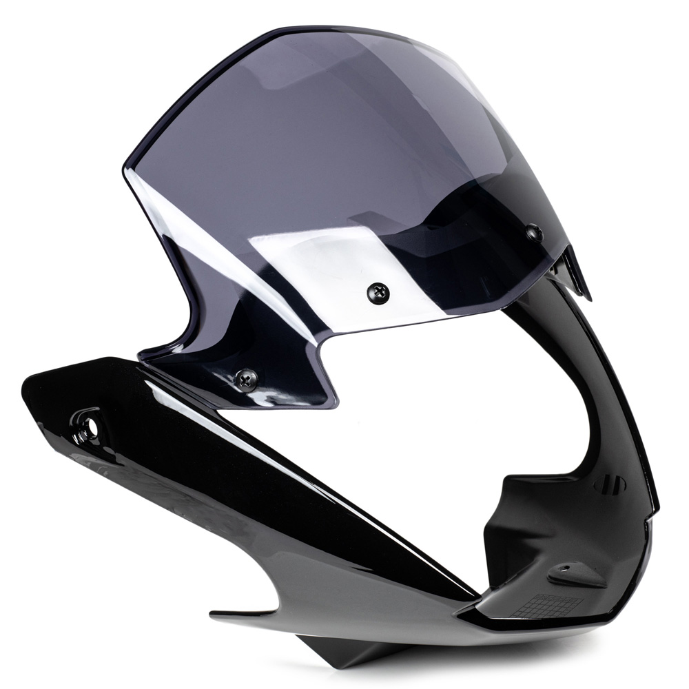 YBR125ED Headlight Fairing with Screen - Black
