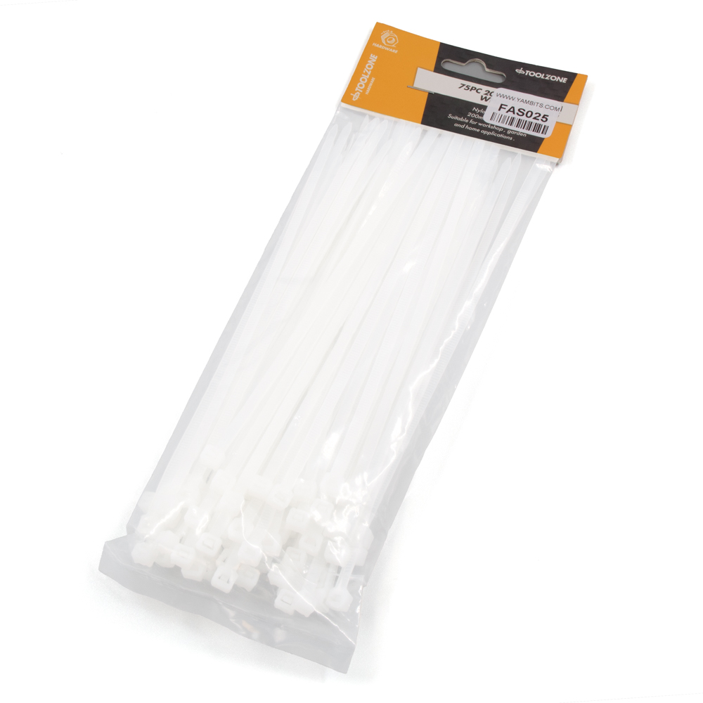 Cable Ties - White - 200mm x 4.5mm