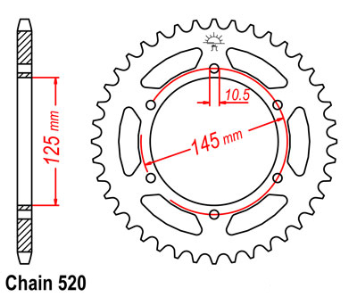 XJ600N Sprocket Rear (44T)